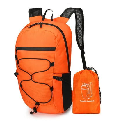 SAC A DOS - Pliable Polyvalent - Orange - Rangement Innovant