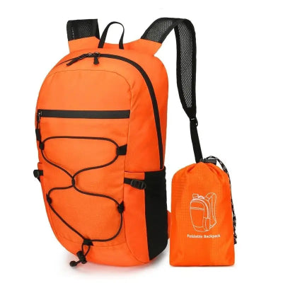 SAC A DOS - Pliable Polyvalent - Orange - Rangement Innovant