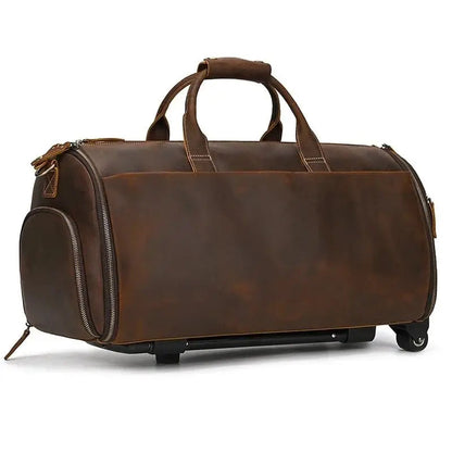 Sac de voyage - En cuir - Pliable - Avec Trolley - Rangement Innovant