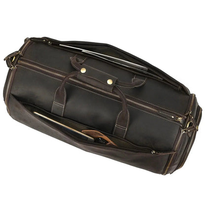 Sac de voyage - En cuir - Pliable - Avec Trolley - Rangement Innovant