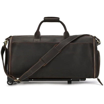 Sac de voyage - En cuir - Pliable - Avec Trolley - Rangement Innovant