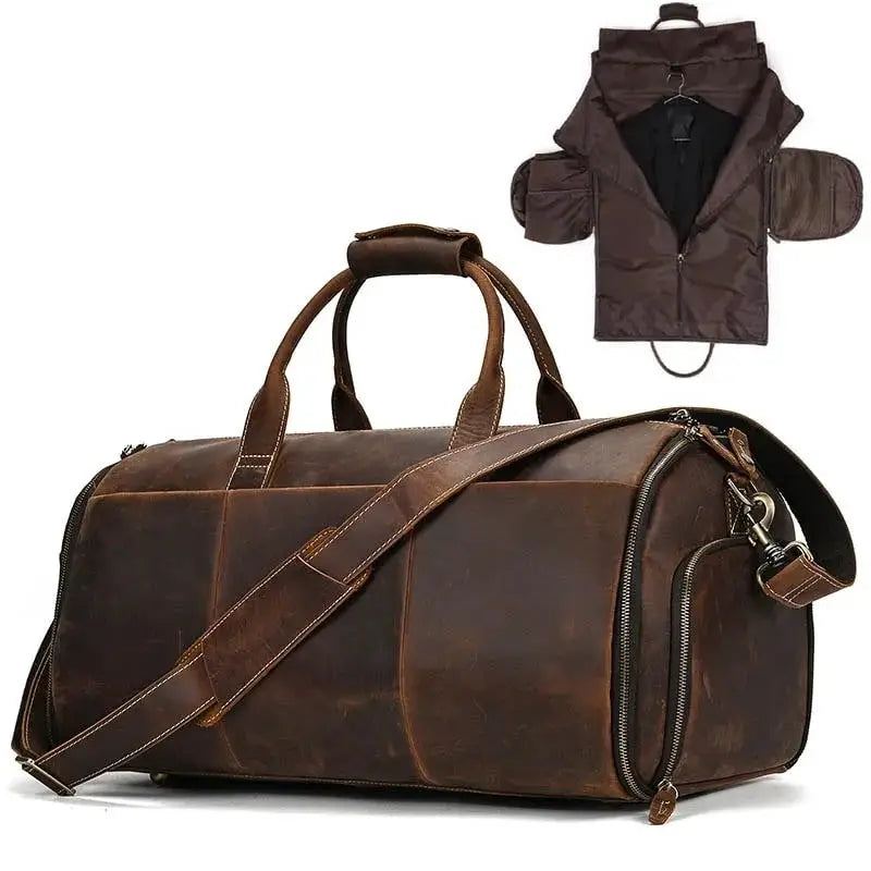 Sac de voyage - En cuir - Pliable - Compact - Rangement Innovant