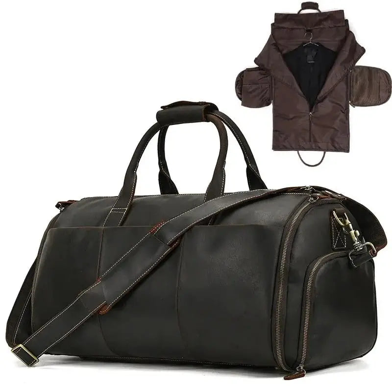Sac de voyage - En cuir - Pliable - Compact - Rangement Innovant