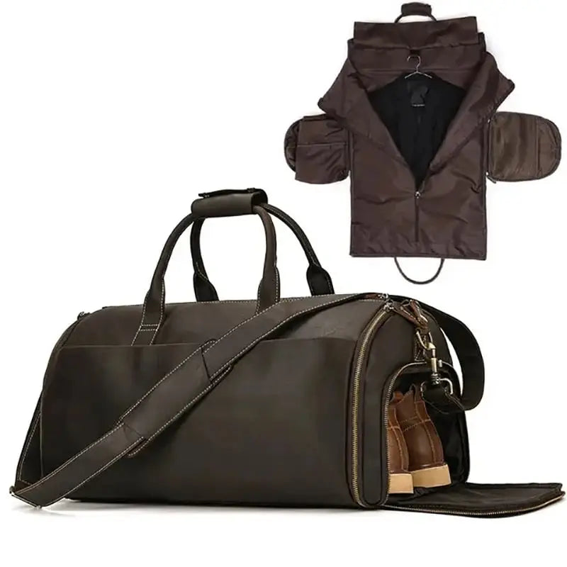 Sac de voyage - En cuir - Pliable - Compact - Rangement Innovant