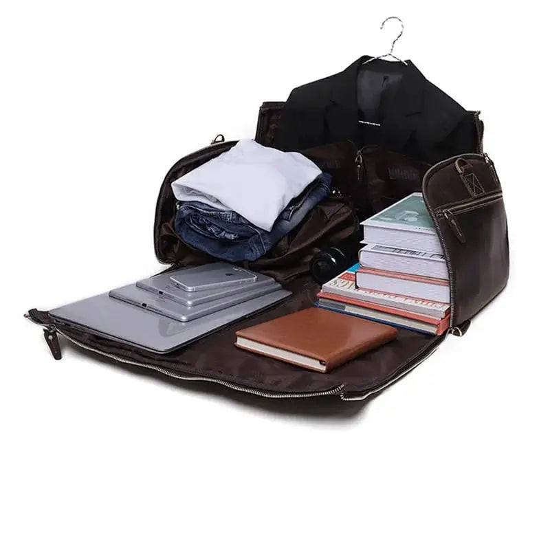 Sac de voyage - En cuir - Pliable - Compact - Rangement Innovant