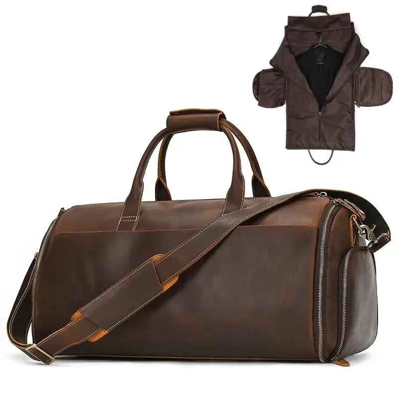 Sac de voyage - En cuir - Pliable - Compact - Rangement Innovant