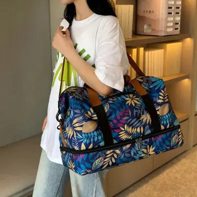 Sac de voyage femme Floral bleu Rangement Innovant
