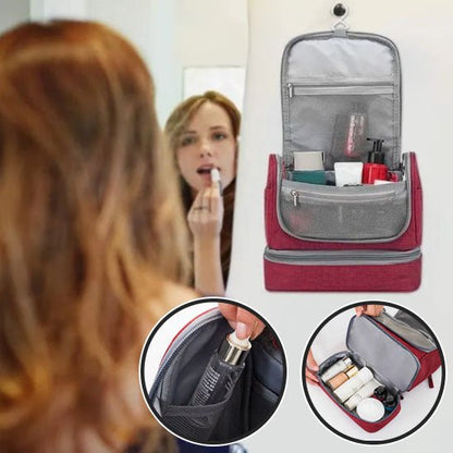 Trousse de Toilette - Compacte - Rouge - Rangement Innovant