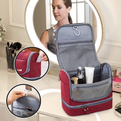 Trousse de Toilette - Compacte - Rouge - Rangement Innovant