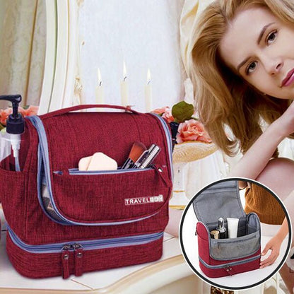 Trousse de Toilette - Compacte - Rouge - Rangement Innovant
