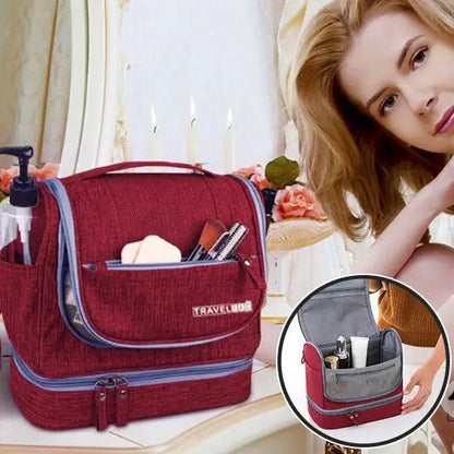 Trousse de Toilette - Compacte - Rouge - Rangement Innovant