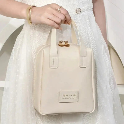 Trousse de Toilette Femme - Multifonctionnelle - Blanc cassé - Rangement Innovant