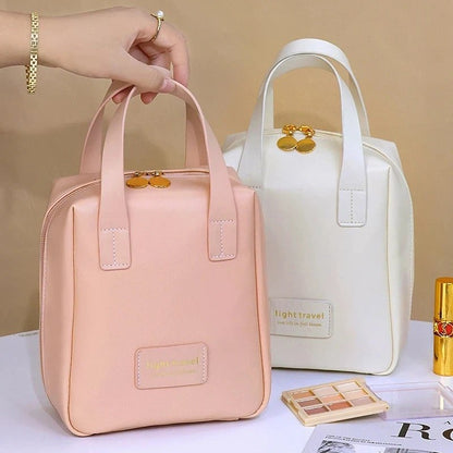 Trousse de Toilette Femme - Multifonctionnelle - Blanc cassé - Rangement Innovant